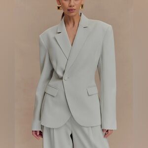 NWT Meshki SUIT SET – Jameson Cinched Suiting Blazer & Pants in Light Sage